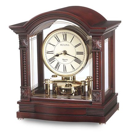 B1987 - Bardwell by Bulova Clocks Clock Antique, Anniversary Clock, Clock Wood, Classic Clocks, White Clocks, Pendulum Clock, Shelf Clock, Mantel Clocks, Mantel Shelf