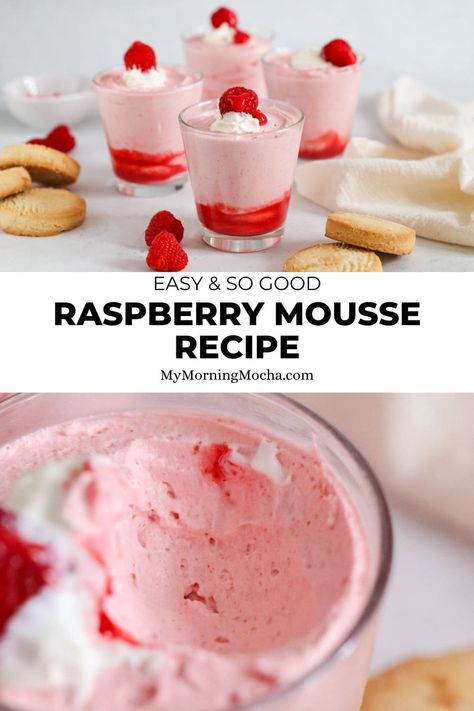 Easy Raspberry Mousse, How To Make Mousse, Raspberry Mouse, Mousse Cake Filling, Cream Cheese Mousse, Fruit Mousse, Raspberry Mousse Cake, Vanilla Mousse, Gelatin Recipes