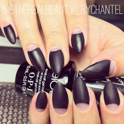 Lunula black matte nails Lunula Nails, Black Matte Nails, Matte Black Nails, Matte Nails, Black Matte, Nails, Makeup, Black, Make Up