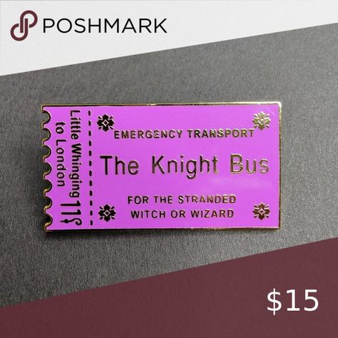 BOGO | Harry Potter • Knight Bus Ticket Pin Knight Bus Ticket, Harry Potter Knight Bus, Knight Bus, Bus Ticket, Bus Tickets, Harry Potter, Weddings, Jewelry Designer, Vintage Fashion Trends