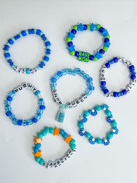 Rave Candies Idea, Candy Bracelet Ideas Rave, Rave Kandi Bracelets Sayings, Candy Bracelets Rave, Festival Candy Bracelets, Kandi Sayings Rave, Edm Bracelets, Rave Kandi Bracelets Ideas, Candy Bracelet Ideas