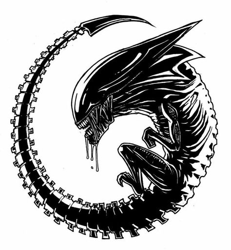 Adolescent xenomorph silhouette Aliens Tattoo Xenomorph, Alien Movie Drawing, Alien Movie Tattoo Ideas, Alien Movie Tattoo Xenomorph, Xenomorph Tattoo Design, Avp Tattoo, Alien Movie Tattoo, Alien Tattoo Xenomorph, Alien Tattoo Design