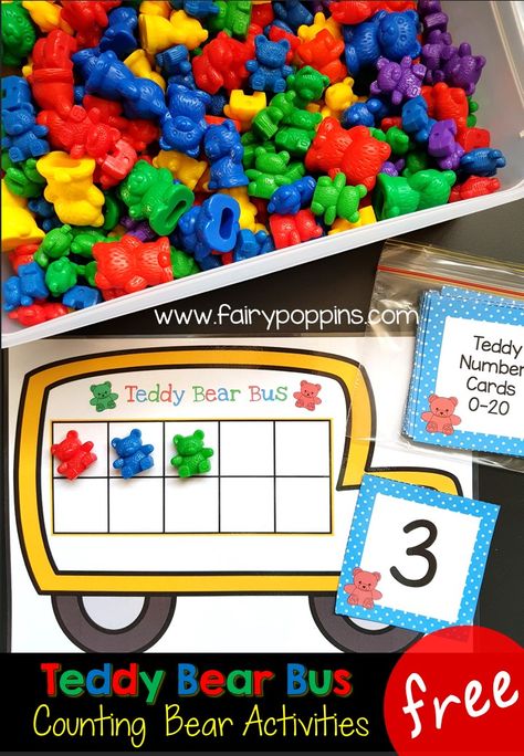 Tens Frame Activities, Counting Bear Activities, Number Activities Eyfs, Prek Goals, Bears Eyfs, Fairy Poppins, Bear Activities, Ten Frame Activities, Counting Bears