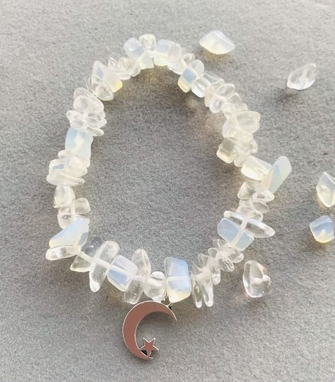 Excited to share this item from my #etsy shop: Opalite Bracelet, Opalite moon, Bracelet, Moon and Stars Bracelet, Crystal Chip Bracelet for women, October Birthstone Bracelet, Moonstone. Moon And Stars Bracelet, Moon Stone Bracelet, Moon Vibe, Opalite Bracelet, Crystal Chip Bracelet, Stars Bracelet, Chip Bracelet, Peridot Bracelet, Onyx Crystal