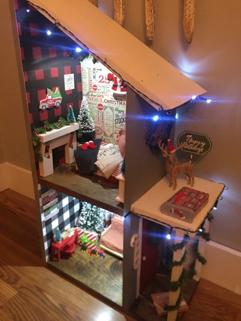 Elf House Diy On The Shelf, Diy Elf House On The Shelf, Diy Elf On The Shelf House, Elf On A Shelf House, Elf On Shelf House, Elf On The Shelf House Diy Cute Ideas, Elf House Ideas, Elf On The Shelf Doll House Ideas, Diy Elf House