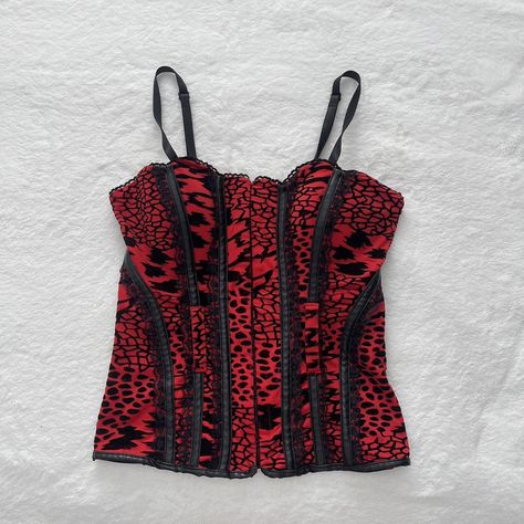 black and red corset top. when i purchased this top... - Depop Red And Black Corset Top, Quince Dances, Red And Black Corset, Black Bustier Top, Red Corset Top, Black Corset Top, Black Bustier, Red Corset, Black Corset