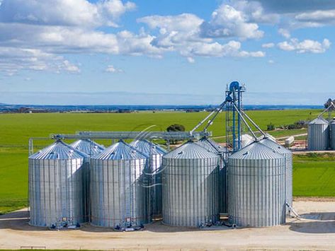 Flat Bottom Silo | Flat Bottom Bins for Sale - Herm Machinery Farm Silo, Bin House, Grain Bin House, Grain Bins, Grain Elevators, Grain Silo, Grain Storage, Electrical Panel, Corn