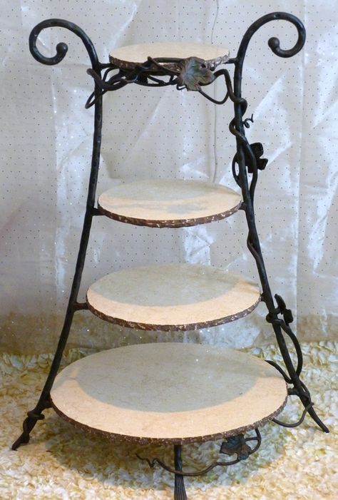 Wrought iron Wrought Iron Wedding Decor, Iron Flower Stand Design, Iron Cake Stand, 5 Tier Wrought Iron Plant Stand, Vintage Plant Stand Wrought Iron, Tiered Cake Stands, Wrought Iron Design, Cake And Cupcake Stand, Wrought Iron Decor