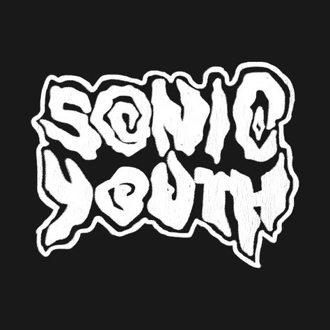 Youth Sonic - Band Merchandise - T-Shirt | TeePublic Diy Band Merch Ideas, Band Logo Ideas, Patch Stencils, Sonic Youth Poster, Sonic Youth Shirt, Music Stencil, Emblem Ideas, Punk Bands Logos, Band Merch Ideas