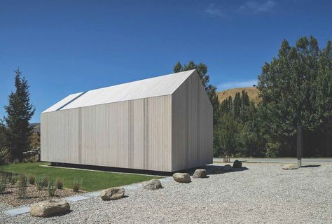 A mushroom-formed wood house in the fore|Cabin Simple Cabin, Minimalist Cabin, Timber Architecture, Timber Panelling, Wood Cladding, Timber Structure, Wood Siding, Cabin Design, South Island