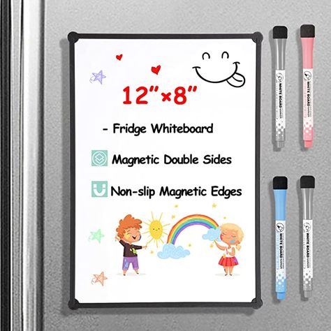 Amazon.com : Magnetic Whiteboard for Fridge,12"× 8” Small Magnetic Dry Erase Board for Fridge Magnetic Whiteboard for Refrigerator/Office/Locker, Double-Sided Whiteboard w/ Magnetic Edges and 4 Markers : Office Products Magnetic Menu Board, Refrigerator Calendar, Whiteboard Organization, Whiteboard Sticker, Fridge Calendar, Magnetic Dry Erase Board, Whiteboard Calendar, Office Lockers, Magnetic Whiteboard