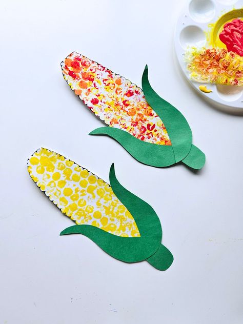 Second Grade Art Projects Fall Crafts, Corn Craft For Toddlers, Corn Activity Preschool, Bubble Wrap Art Preschool, Corn Art For Toddlers, Indian Corn Craft Preschool, Indian Corn Crafts For Kids, Corn Crafts For Toddlers, Corn Template Free Printable