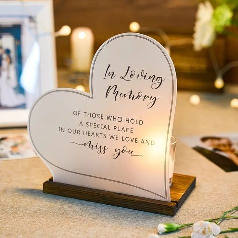 Sympathy Gifts Memorial Signs Acrylic Wooden In - Temu Memory Candle Wedding, Memorial Candles, In Loving Memory Wedding, Loving Memory Wedding, Memory Wedding, Wedding Memorial Sign, Signs Wedding, Memorial Candle, Memorial Signs