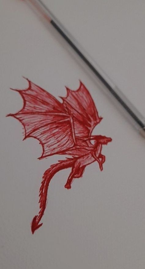 Drawing With Red Pencil, Red Ink Sketch, Red Drawing Aesthetic, Red Drawings Simple, Red Sketch Drawings, Red Drawings Aesthetic, Dragon Drawing Simple, Red Pen Drawings, Red Dragon Drawing