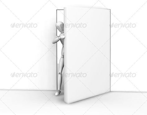 3D render of someone peeking around an open door Peeking From Door Reference, Person Opening Door, Person Opening Door Drawing Reference, Corner Door, Illustration Interior, Render Design, 3d Business, Business Concept, Wall Window