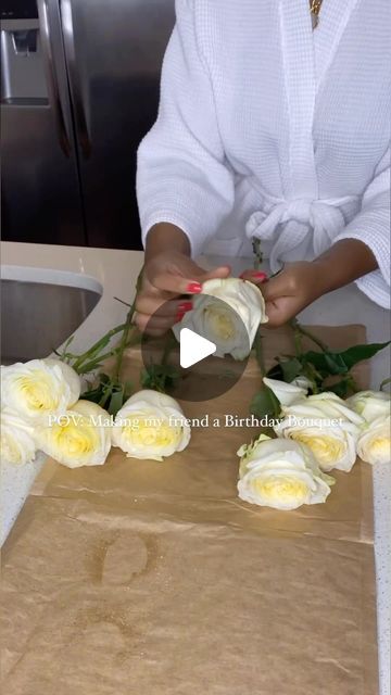 Black Love Page on Instagram: "SAVE! 😍 @missgeorgiabee Roses and Fine champagne 🍾🥂

Things @missgeorgiabee used all linked in her Bio: 
Wet Foam
Floral Wrapping Paper
Elmers Adhesive Spray
White Glitter
Ribbon
Personalized Stickers created by me
Flowers
Champagne @veuveclicquot 
•
•
•
#flowers #roses #moneybouquet #flowerbouquet #veuveclicquot" How To Make Glitter Rose Bouquet, Glitter Roses Bouquet Tutorial, Champagne And Flowers Gift, Making Flowers With Glitter Sheet, Glitter Foam Sheet Flowers, Wet Foam, Money Bouquet, Glitter Spray, Floral Wrapping Paper