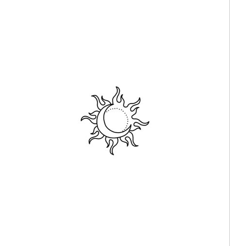 tattoo Sun And Moon Mini Tattoo, Small Sun And Moon Tattoo Ideas, Sun Moon Fine Line Tattoo, Sun Moon Small Tattoo, Sun And Moon Fine Line Tattoo, Moon Small Tattoo, Small Sun And Moon Tattoo, Half Sun Half Moon, Sun Moon Tattoo