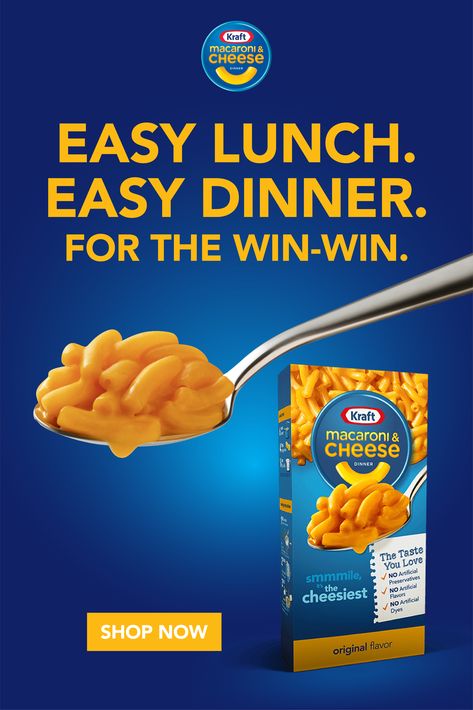 Kraft Macaroni & Cheese - easy lunch. Easy dinner. For the win win. Macaroni And Cheese Kraft, Mac And Cheese Dinner, Dinner Kids, Kraft Mac N Cheese, Cheese Dinner, Dinner Box, Recetas Keto, Mac Cheese, Macaroni Cheese