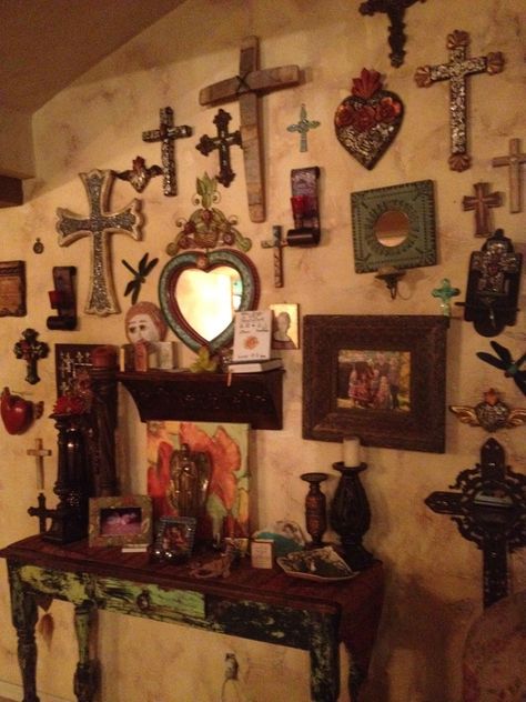 + + + Cross wall + + + 90s Southwest Decor, Polish Home Decor, Mexican Brujeria Aesthetic, Mexican Goth Home Decor, Mexican Hacienda, Spanish Decor, Mexican Home Decor, Mexican Home, Cross Wall