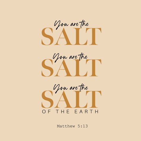 "You are the salt of the earth." Matthew 5:13 A gentle reminder for these last few months of my "salt" year. 🧂🧂🧂 A year of salty sweat, salty tears, and salty foods 😋. A year of adding flavor and embracing being seasoned in the art of being a twenty-something. Head to the link in my bio to download the desktop background for yourself. 😊 Salt Of The Earth, Salty Foods, Backgrounds Desktop, Salt