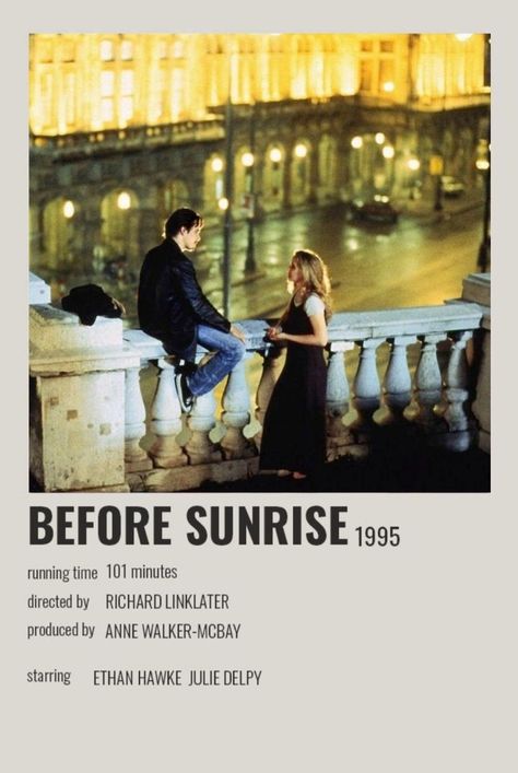 Before Sunrise Movie, Before Trilogy, Romcom Movies, Movie Card, Girly Movies, Film Posters Minimalist, Film Reels, Movie Poster Wall, Girl Movies