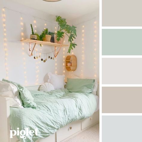 Mint Green And Turquoise Bedroom, Light Pastel Bedroom Ideas, Mint Colored Bedroom, Mint Green And Blush Bedroom, Sea Foam Green Aesthetic Bedroom, Mint Green And Blue Bedroom, Light Pink And Mint Green Bedroom, Pistachio Green Bedroom Ideas, Sage And Light Pink Bedroom