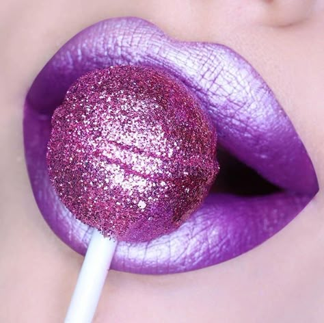 # Purple Lips & Lollipop Lips Lollipop, Makeup Bibir, Lollipop Lips, Basic Makeup Tutorial, Lip Pictures, Lip Artwork, Pop Art Lips, Lips Painting, Lip Art Makeup