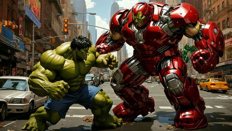 Hulk vs Hulkbuster 4 Hulk Vs Hulkbuster, Superhero Art, Hulk, Marvel, Pins, Art