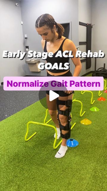 Dr. Mara Argyriou on Instagram: "Early stage ACL rehab goals MUST include: restoring normal gait/walking pattern. 🦿🚶🏻‍♀️‍➡️

It’s something I’ll address to some degree from day 1. Check out this drill that works on loading the surgical leg while the quad controls knee extension, as well as knee flexion range of motion to clear the cone! 

Stay tuned for more early stage goals! 🙌

#physicaltherapy #DPT #doctorofphysicaltherapy #sportsphysio #sportsphysicaltherapy #rehab #strength #conditioning #training #fitness #exercise #health #wellness #fitfam #sportsmedicine #vertexpt #betterfaster #columbiasc #irmosc #aclsurgery #aclreconstruction #aclrehabilitation #aclrehab" Acl Strengthening Exercise, Acl Rehab Exercises, Acl Recovery Exercises Workouts, Acl Rehab Physical Therapy, Prehab Exercises For Knee Replacement, Acl Rehab, Acl Surgery, Sports Physical Therapy, Conditioning Training