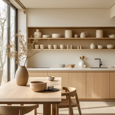 Modernist Apartment, Japandi Kitchen, Japandi Interior Design, Japandi Interiors, Japandi Home, Desain Pantry, Japandi Interior, Kitchen Room Design, Kitchen Inspiration Design