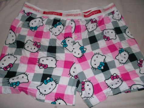 Hello Kitty Boxers, Girly Lounge Wear, Girls In Boxers, Tech Character, Boxers For Girls, Girl Boxer Briefs, Cute Pajama Sets, Cute Pajamas, Pretty Clothes