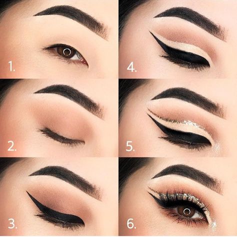 Monolid Eye Makeup, Beginner Makeup Kit, Monolid Makeup, Cut Crease Tutorial, Hooded Eye Makeup, Eye Makeup Steps, 4 Girls, Makeup Step By Step, Asian Eye Makeup