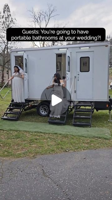 The Comfort Station - Luxury Mobile Restroom Rentals on Instagram: "Where all my portable bathroom brides at?! Luxury Mobile Restroom Trailers are the best option when it comes to restrooms for your event.   Running Water ✅  Flushing Toilets ✅ Climate Controlled ✅  Clean ✅  Comfortable ✅  Spacious private stalls big enough to fit your gown ✅   Thank you to @moderndaymemories for creating this reel for us. We LOVE the idea of hiring a content creator for your big day! If you’re a big fan of social media & can’t wait to share snippets of your event on your socials, then a wedding content creator will help capture, edit & post photos/videos for you. They’ll know how to get the best angles, what audio and video trends are on the rise, and know how to get you the perfect transitions!  Content C Bathroom Trailer, Video Trends, Portable Restrooms, Portable Bathroom, Wedding Content, Portable Toilet, Flush Toilet, Running Water, Luxury Bathroom