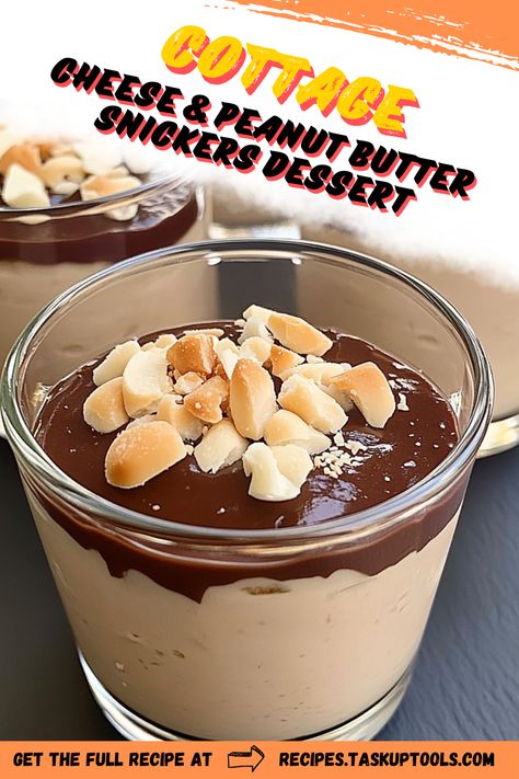 Discover a delightful twist on your favorite candy bar with this Cottage Cheese & Peanut Butter Snickers Dessert recipe. Combining the creamy goodness of cottage cheese with the rich flavors of peanut butter and chocolate, this dessert offers a healthier take on a classic treat. Perfect for satisfying your sweet cravings while still keeping it nutritious, this recipe is quick and easy to make, ideal for impressing guests or indulging in a guilt-free delight. Save this pin for a step-by-step guide to creating your own guiltless pleasure Cottage Cheese Snickers, Cottage Cheese And Peanut Butter, Low Calorie Cottage Cheese Dessert, Cottage Cheese Desserts Healthy, Dessert With Cottage Cheese, Cottage Cheese Peanut Butter, Carnivore Desserts, Peanut Butter Snickers, Cottage Cheese Cake