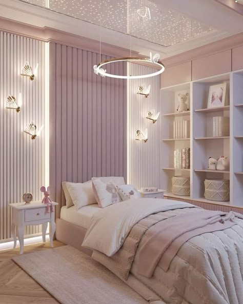 Teen Room Inspo Aesthetic Cozy, Baby Pink Bedroom Aesthetic, Mansion Bedroom, Rooms Modern, Luxury Kids Bedroom, Room Girl, Bedroom Teen, Child Bedroom, Kawaii Bedroom