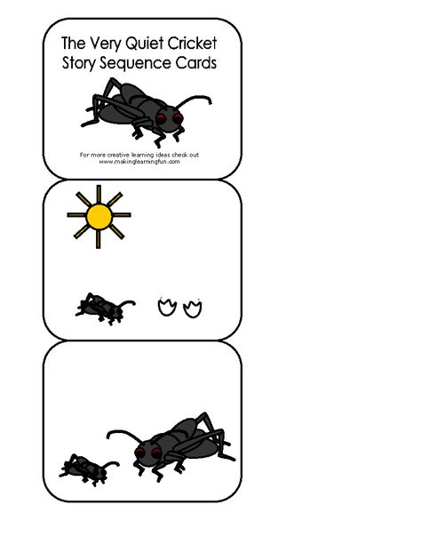 Template Printing The Very Quiet Cricket, Therapy Crafts, Speech Therapy Crafts, Insect Unit, Literary Art, Story Sequencing, Learning Printables, Eric Carle, Kids Learning Activities