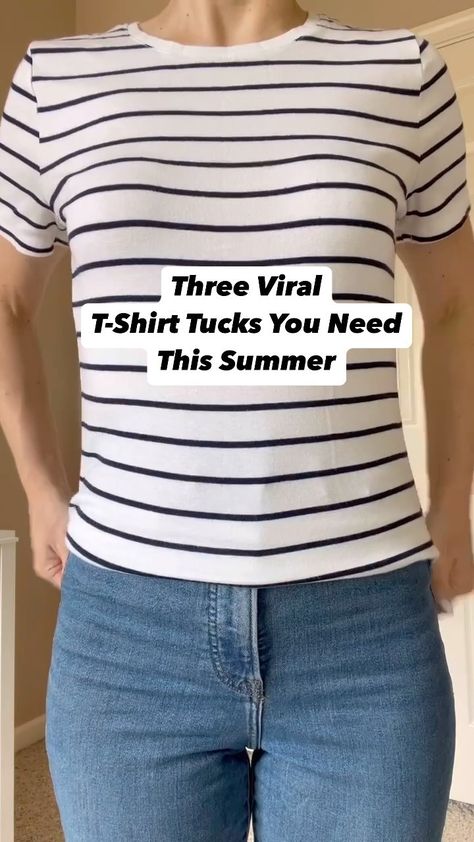 Natalia| Fashion Tips | Three vital t-shirt tucks you need this summer! . . . . . #tshirthack #tipsandtricks #diyfashion #fashionhacks #tshirtstyle #easyhacks… | Instagram T Shirt Tutorial, T Shirt Hacks, Shirt Hacks, Jeans Outfit Women, Color Combinations For Clothes, Diy Fashion Hacks, 2x4 Furniture, Shirt Tucked In, 2x4 Furniture Plans