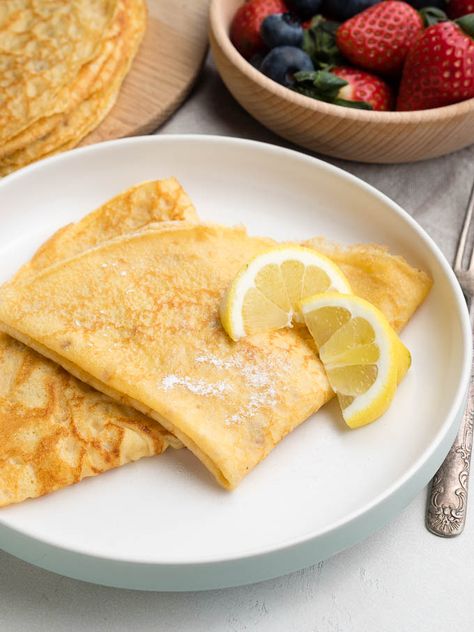 This easy crepe recipe makes the best crepes! If you are looking for a basic crepe recipe, this post gives you tips and tricks to make perfect French crepes. We love making this simple recipe for breakfast. Get the recipe on www.theworktop.com. || #crepes #breakfastrecipes #theworktop Sweet Ans Sour Sauce, Basic Crepes, Crepes Recipe Breakfast, Best Crepes, Basic Crepe Recipe, French Crepe Recipe, Easy Crepe Recipe, Crepe Recipe, Breakfast Crepes