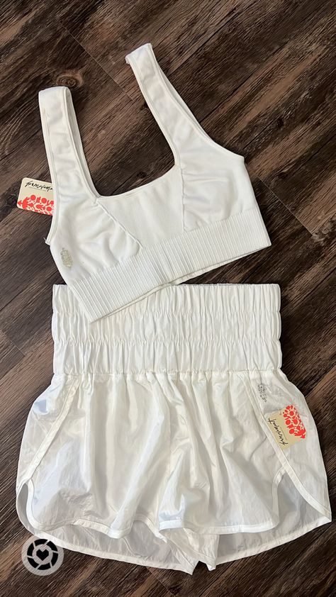 Bachelorette hiking outfit | white workout set | fpm workout set | free people workout - perfect for scottsdale hiking/ dont have to worry about being see through/ really comfortable and come in tona of colors Bachelorette Workout Outfit, White Hiking Outfit, Bride Hiking Outfit Bachelorette, Bachelorette Yoga Outfit, Mountain Bachelorette Outfits, Bachelorette Hiking Outfit, White Workout Set, Hiking Bach Party, Bachelorette Hike