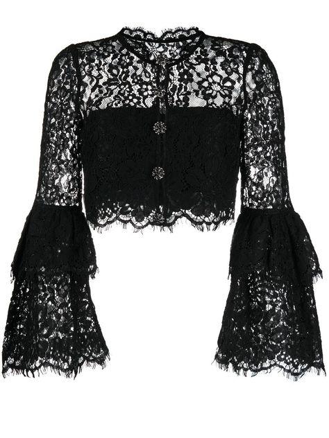 Black Lace Sweater, Blusas Crop Top, Lace Outer, Lace Blouse Design, Black Cotton Dresses, Cord Lace, Lace Outfit, Designer Blouses, Black Lace Tops