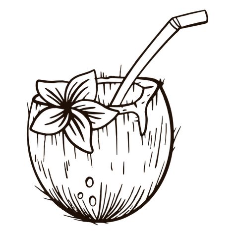 Coconut with straw hand drawn #AD , #sponsored, #SPONSORED, #straw, #hand, #drawn, #Coconut Palm Tree And Coconut Tattoo, Coconut Tattoo Design, Small Coconut Tattoo, How To Draw A Coconut, Coconut Drink Drawing, Coconut Drink Tattoo, Coconut Drawing Easy, Coconut Tattoo Minimalist, Straw Tattoo