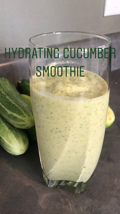 Hydration Smoothies, Bloat Smoothie, Anti Bloat Smoothie, Hydrating Smoothie, Anti Bloat, Healthy Blender Recipes, Breakfast Drinks, Hydrating Foods, Cucumber Smoothie