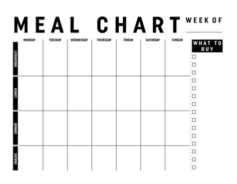 Weekly Meal Plan Free Printable Chart Meal Plan Chart, Meal Chart, Meal Plan Printable, Free Weekly Meal Plan, Meal Planning Printable Weekly, Kid Friendly Meals Easy, Motivasi Diet, Week Schedule, Meal Planning Template