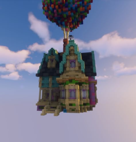 I recreated the house from UP : Minecraftbuilds Minecraft Park, Disney Minecraft, Minecraft Construction, Minecraft Inspo, Minecraft House Designs, Minecraft Blueprints, Minecraft Architecture, Cool Minecraft, Minecraft Crafts