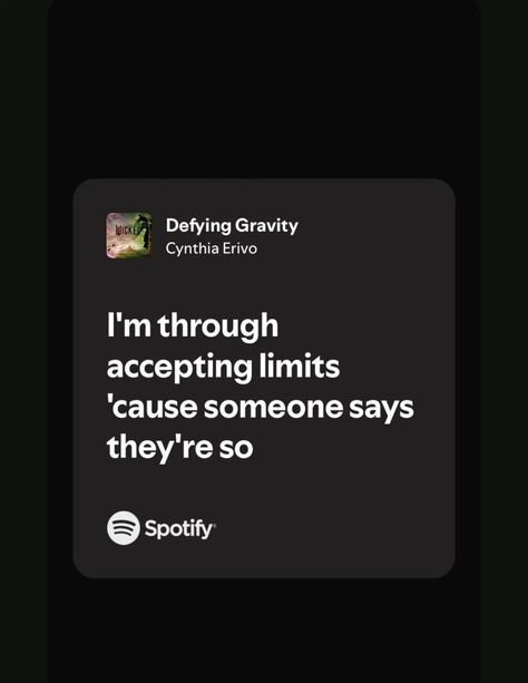 #wicked #defyinggravity #elphaba #glinda #spotify #lyrics What Is This Feeling Wicked Lyrics, Wicked Song Lyrics, Wicked Quotes Musical, Wicked Songs, Defying Gravity Lyrics, Wicked Defying Gravity, Wicked Lyrics, Taylor Swift And Gracie Abrams, Broadway Lyrics