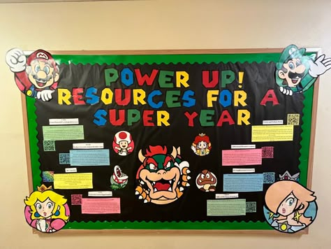 General Bulletin Board Ideas, Ra Board Themes, Game On Bulletin Board Ideas, Game Theme Bulletin Board Ideas, Video Game Theme Classroom Bulletin Boards, Student Advocate, Ra Movie Theme Bulletin Boards, Ra Bulletin Boards Educational, Friends Bulletin Board