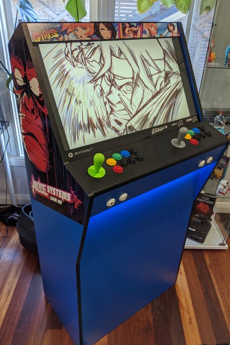 This is our new wide-screen arcade, with full X-Input support and beautiful Spanish joysticks Arcade Bartop, Diy Arcade, Arcade Retro, Arcade Joystick, Retro Games Console, Games Console, Arcade Cabinet, 3d Printing Diy, Retro Games