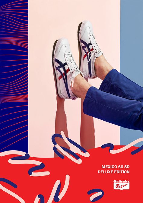 Karan-singh-juriaan-booij-olya-oleinic-asics-advertising-itsnicethat Lance Wyman, Color Wave, Its Nice That, Communication Design, Creative Agency, Art Direction, Fashion Illustration, Graphic Design, Sneakers