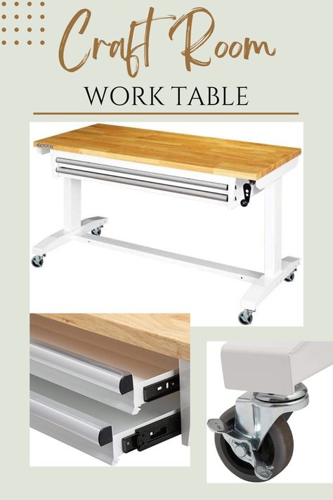 Adjustable Craft Table, Husky Sewing Table, Adjustable Height Craft Table, Husky Desk, Husky Workbench Craft Room, Craft Tables, Husky Workbench, Adjustable Height Work Table, Folding Sewing Table