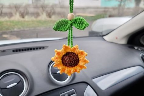 DIY Crochet Car Freshener: Handmade Air Fresheners Handmade Air Freshener, Crochet Succulent, Car Diffuser Essential Oils, Diy Air Freshener, Crochet Car, Natural Air Freshener, Car Hangers, Car Smell, Adorable Crochet